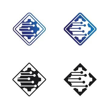 Vector logo technology Digital tech vector business logo template concept i.. Stock Illustration