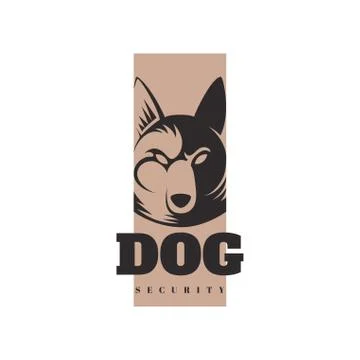 Vector logo template with angry dog Stock Illustration