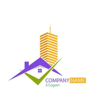 Vector logo template for construction company, company, repair business, sale Stock Illustration