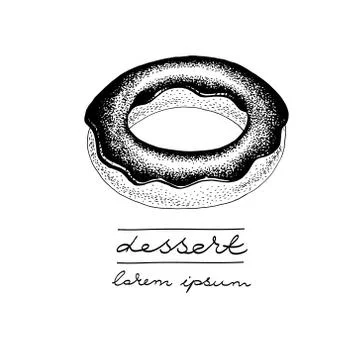 Vector logo template with glazed donut. Can be use for bakery,pastry shop a.. Stock Illustration