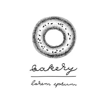 Vector logo template with glazed donut. Can be use for bakery,pastry shop a.. Stock Illustration