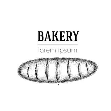 Vector logo template with loaf, bread. Can be use for bakery, pastry shop, .. Stock Illustration