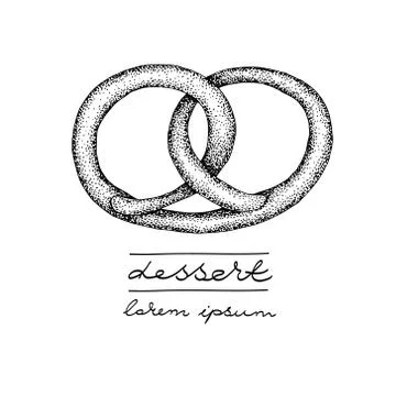 Vector logo template with pretzel. Can be use for bakery,pastry shop and pr.. Stock Illustration