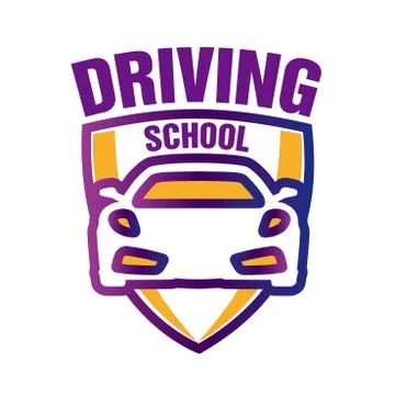 Vector logo on the theme of driving school, car Stock Illustration