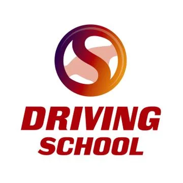 Vector logo on the theme of driving school, car Stock Illustration