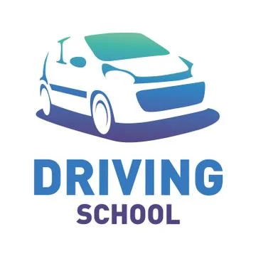Vector logo on the theme of driving school, car Stock Illustration