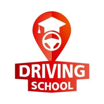 Vector logo on the theme of driving school, car Stock Illustration