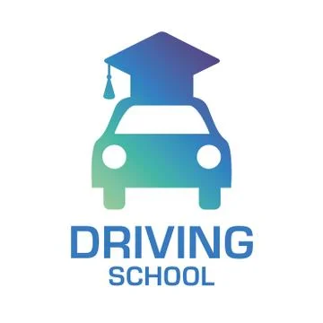 Vector logo on the theme of driving school, car Stock Illustration