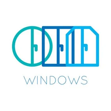 Vector logo on the theme of Windows, doors Stock Illustration