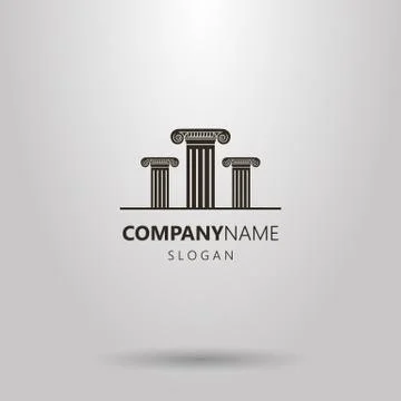 Vector logo of  three Roman columns Stock Illustration