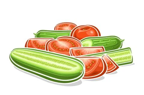 Vector logo for Tomato and Cucumber Stock Illustration