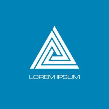 Vector Logo triangle composed by stripes. Illustrazione stock