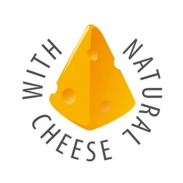 Vector logo triangular slice of cheese Stock Illustration