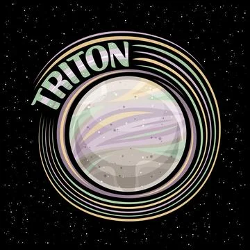 Vector logo for Triton Moon Stock Illustration