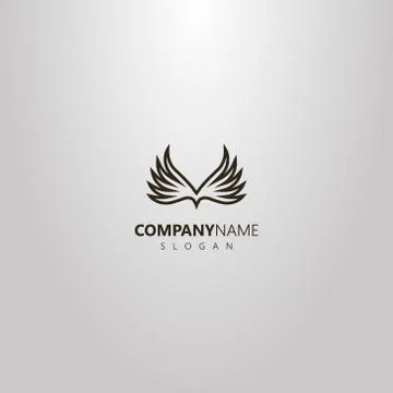 Vector logo  of two abstract bird wings Stock Illustration