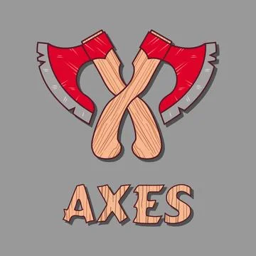 Vector logo two axes with shadow Illustrazione stock