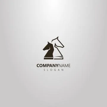 Vector logo of two chess knight pieces Stock Illustration
