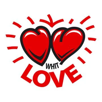 Vector logo two hearts love Stock Illustration