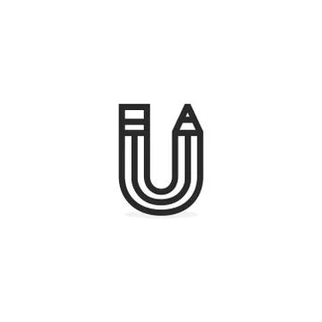 Vector Logo Of A U Pencil Ilustración de archivo