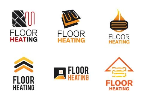 Vector logo of Underfloor heating and heat Stock Illustration