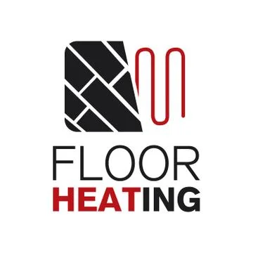 Vector logo of Underfloor heating and heat Stock Illustration