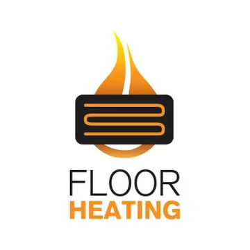 Vector logo of Underfloor heating and heat Stock Illustration
