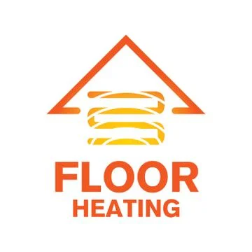 Vector logo of Underfloor heating and heat Stock Illustration