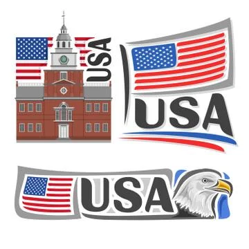 Vector logo for USA Stock Illustration