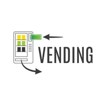 Vector logo of a vending machine with food Stock Illustration