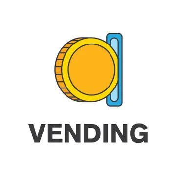 Vector logo of a vending machine with food Stock Illustration