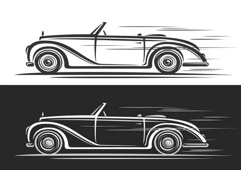 Vector logo for Vintage Cabriolet Car Illustrazione stock