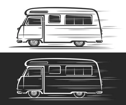Vector logo for Vintage Camper Van Stock Illustration