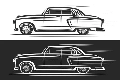 Vector logo for Vintage Car 스톡 일러스트
