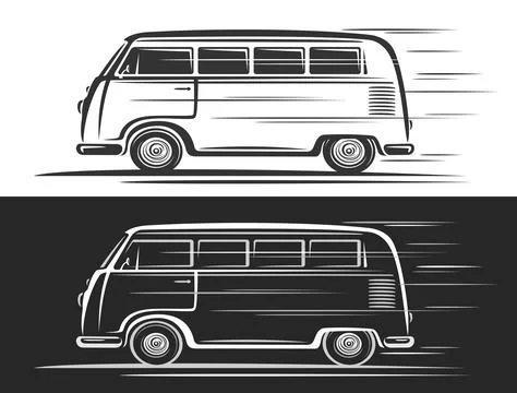 Vector logo for Vintage Minivan Stock Illustration
