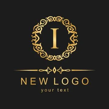 Vector logo with vintage pattern. Stock Illustration