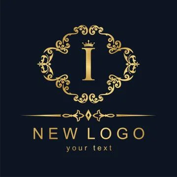 Vector logo with vintage pattern. Stock Illustration