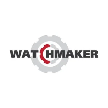 Vector logo for watchmaker and watch repair Stock Illustration