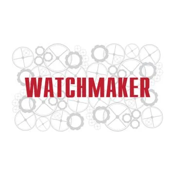 Vector logo for watchmaker and watch repair Stock Illustration