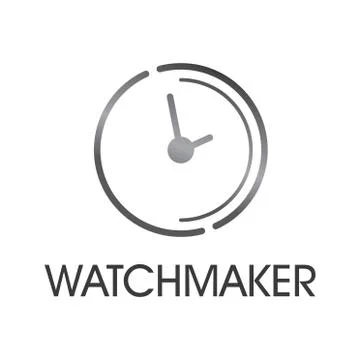 Vector logo for watchmaker and watch repair Stock Illustration