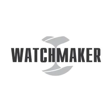 Vector logo for watchmaker and watch repair Stock Illustration