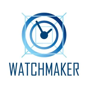 Vector logo for watchmaker and watch repair Stock Illustration