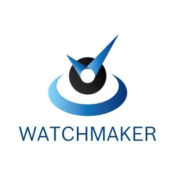 Vector logo for watchmaker and watch repair Stock Illustration