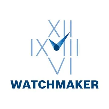 Vector logo for watchmaker and watch repair Stock Illustration