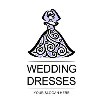 Vector logo - wedding dresses.  Stock Illustration