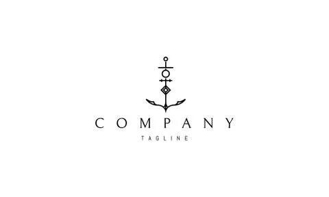 Vector logo on which abstract elegant image of an anchor. Stock Illustration