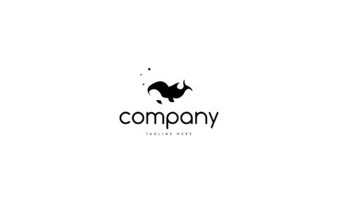 Vector logo on which is an abstract image of an orca cub. Stock Illustration