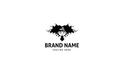 A vector logo on which is an abstract image of a girl whose face resembles a cup Stock Illustration