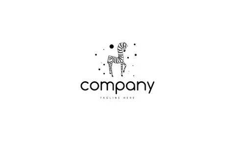 Vector logo on which the abstract image of a zebra. イラスト素材