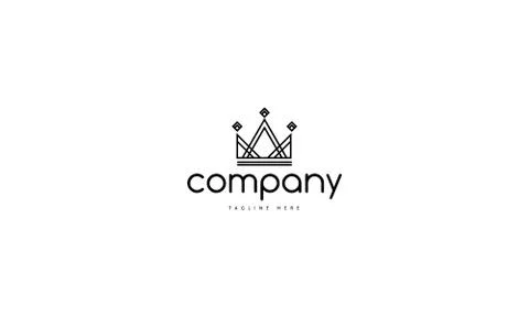 Vector logo on which the abstract image of the crown in a linear style. Stock Illustration