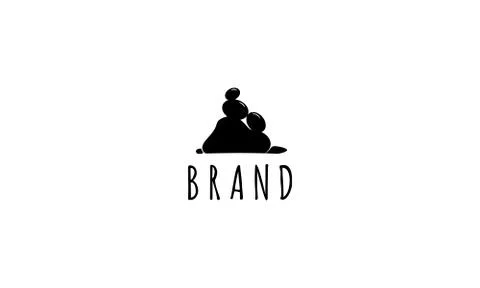 Vector logo on which an abstract image of a pile of stones. Illustrazione stock